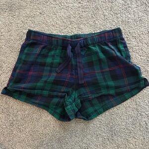Plaid Green and Blue Women's Sleep Shorts